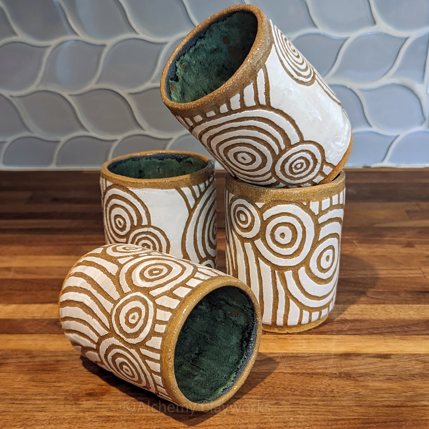 Zonai Zelda Handmade Pottery Tumblers — Alchemy Clayworks